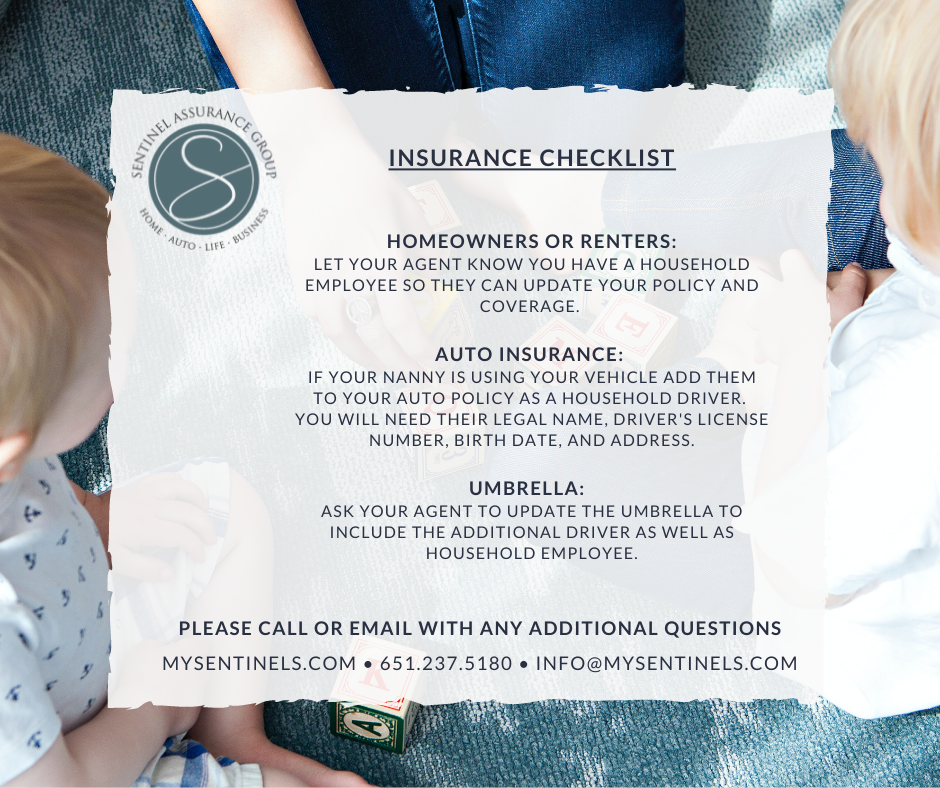 Insurance checklist when hiring a nanny